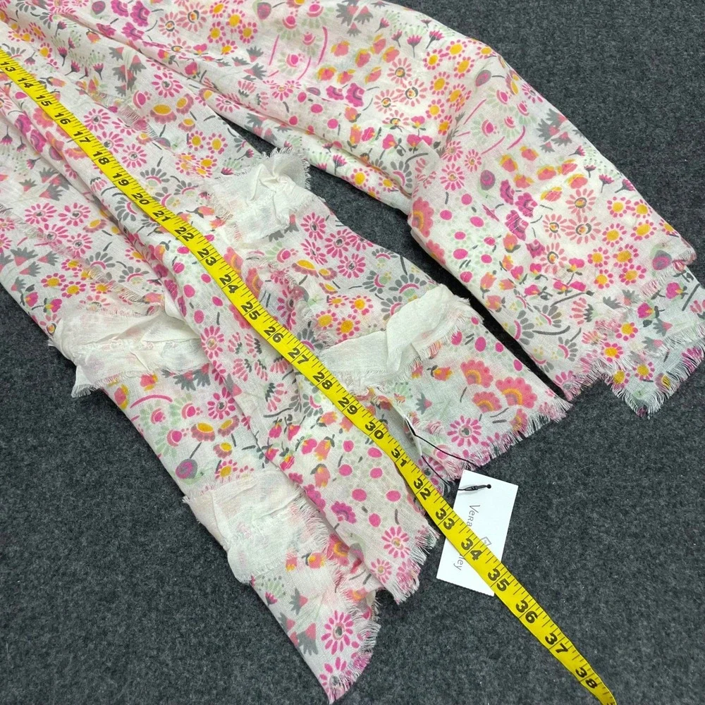 NEW Vera Bradley 27'' x 66'' Wool Blend Oblong Ruffle Scarf Tulip Ditsy Floral